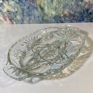 Anchor Hocking Clear Glass Divided Dish Serving Tray 6" x 10"